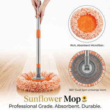(Imported) 360° Rotating Adjustable Cleaning Sunflower Mop